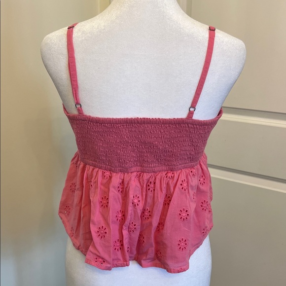Hollister Hot Pink Floral Eyelet Camisole Juniors L - Picture 4 of 8